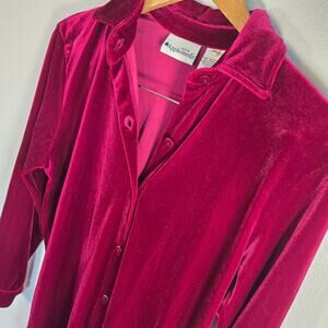 S – Vintage Appleseed’s Velvet Tunic Button-Down in Cranberry Red